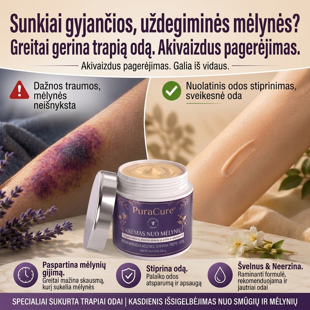 🪻100K+ ATSILIEPIMŲ 💁‍♀️ – PuraCure® Kremas mėlynėms ir odos stiprinimui