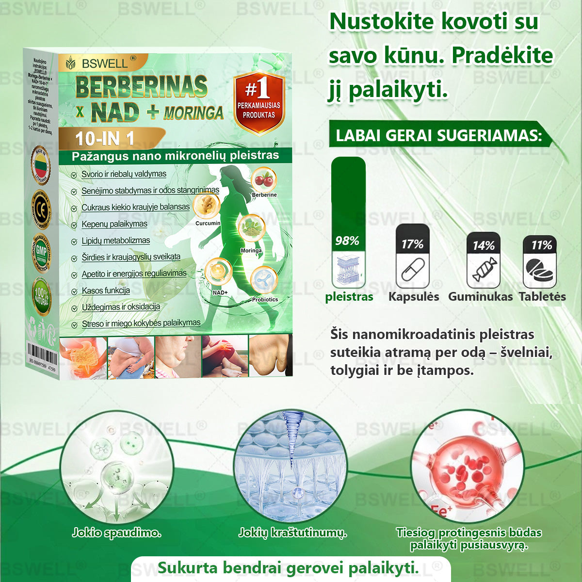 🌼BSWELL® Nano mikrodurų lieknėjimo pleistras (𝑱𝒖𝒔𝒕 𝒐𝒏𝒄𝒆 𝒂 𝒅𝒂𝒚, 𝒗𝒊𝒔𝒊𝒃𝒍𝒆 𝒄𝒉𝒂𝒏𝒈𝒆𝒔 𝒊𝒏 28 𝒅𝒂𝒚𝒔) ✅ 𝑭𝒐𝒓 𝒐𝒃𝒆𝒔𝒊𝒕𝒚, 𝒄𝒂𝒓𝒅𝒊𝒐𝒗𝒂𝒔𝒄𝒖𝒍𝒂𝒓 𝒉𝒆𝒂𝒍𝒕𝒉, 𝒅𝒊𝒂𝒃𝒆𝒕𝒆𝒔, 𝒔𝒍𝒆𝒆𝒑 𝒂𝒑𝒏𝒆𝒂, 𝒈𝒖𝒕 𝒉𝒆𝒂𝒍𝒕𝒉, 𝒋𝒐𝒊𝒏𝒕 𝒊𝒔𝒔𝒖𝒆𝒔, 𝒂𝒏𝒅 𝒎𝒐𝒓𝒆