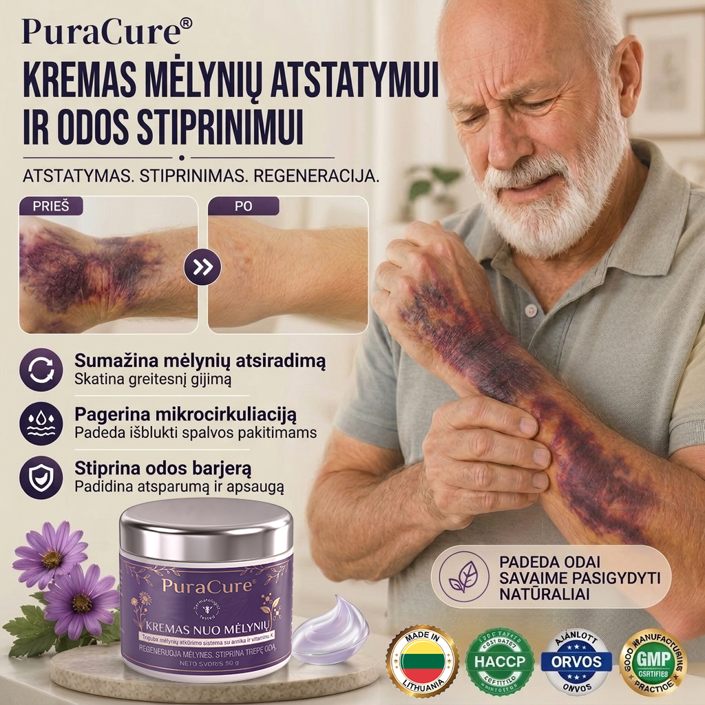 🪻100K+ ATSILIEPIMŲ 💁‍♀️ – PuraCure® Kremas mėlynėms ir odos stiprinimui